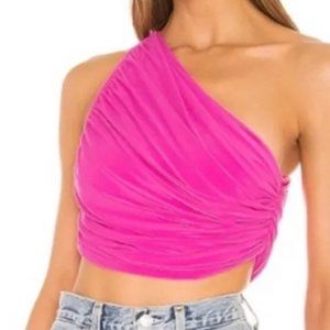 Norma Kamali Off The Shoulder Hot Pink Top